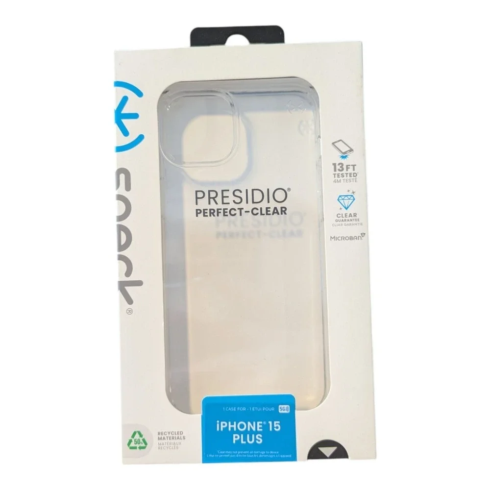 D4. Speck Presidio Perfect-Clear Case for iPhone 15 Plus / 14 Plus